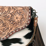 ADBG843B American Darling Hand Tooled Hair On Genuine Leather Women Bag Western Handbag Purse