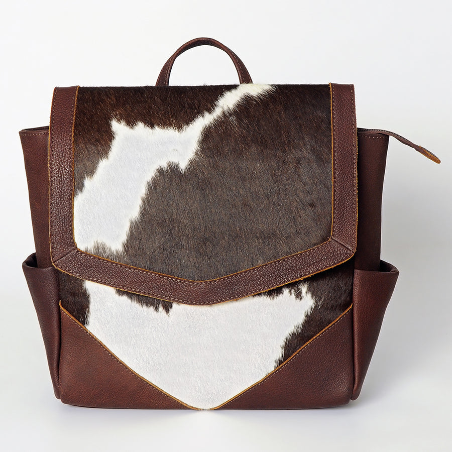 American Darling Backpack for Women, Hand Tooled Floral Leather, Hair-On Cowhide, Woven Saddle Blanket, Genuine Leather