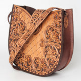 American Darling ADBG848 Hobo Hand Tooled Genuine Leather Women Bag Western Handbag Purse