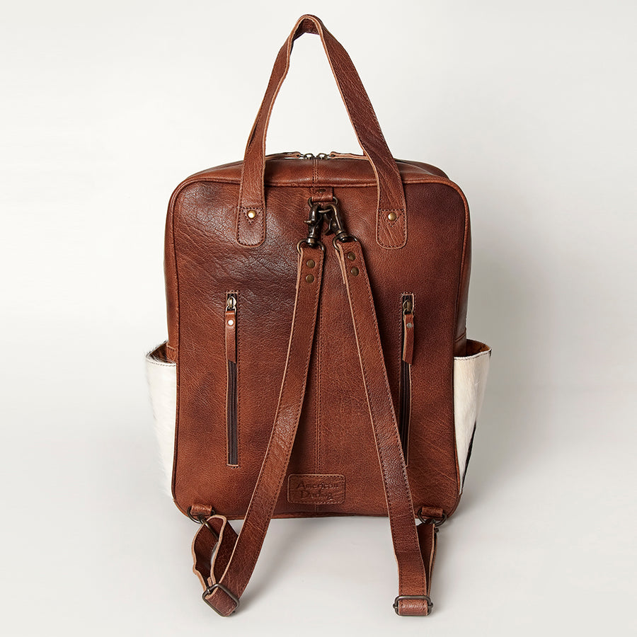 American Darling Backpack, Hand Tooled Floral Leather, Hair-On Cowhide & Woven Saddle Blanket, Western Style Genuine Leather