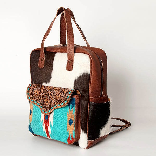 American Darling Hand Tooled Floral and Saddle Blanket Leather Western Backpack - Uhorse