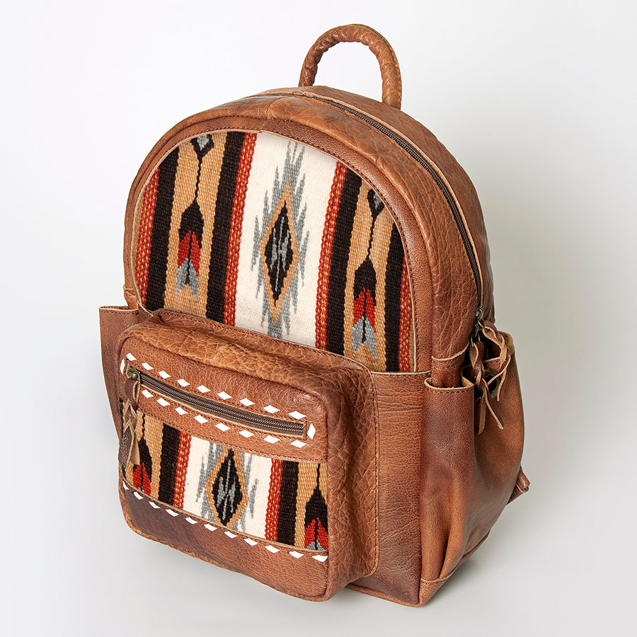 American Darling Hand Woven Saddle Blanket and Leather Western Backpack - Uhorse