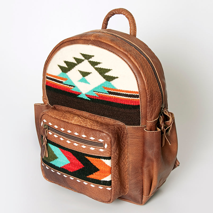 American Darling Hand Woven Saddle Blanket and Leather Western Backpack - Uhorse