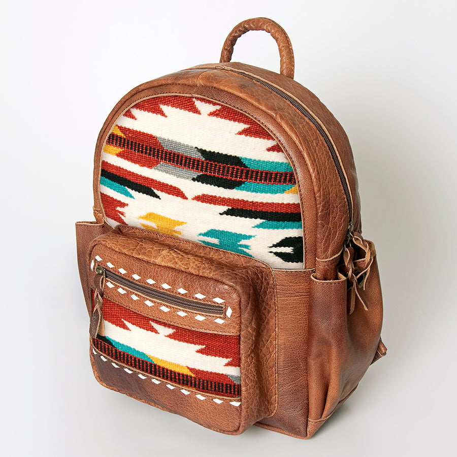 American Darling Hand Woven Saddle Blanket and Leather Western Backpack - Uhorse