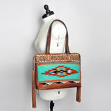 ADBG855D American Darling Hand Tooled Saddle Blanket Genuine Leather Women Bag Western Handbag Purse