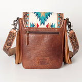 ADBG856B American Darling Hand Tooled Saddle Blanket Hair On Genuine Leather Women Bag Western Handbag Purse