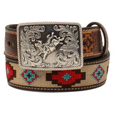 26 In 3D W. Belt Boys Embossed Aztec Design Leather by Hilason – Cowboy and equestrian accessories