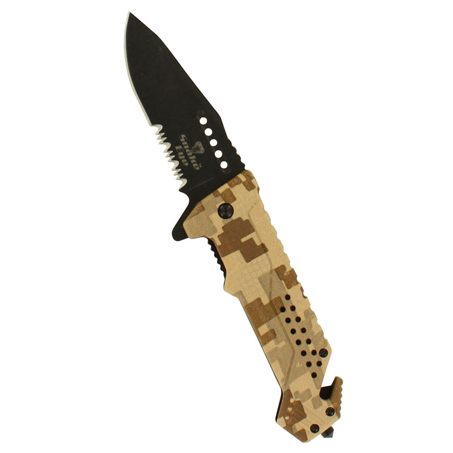 Snake Eye Tactical Camo Spring Assist folding knife by Hilason – Cowboy and equestrian accessories