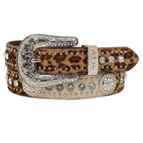 Small Nocona Women's Calf Hide and Leopard Print Bling Belt by Hilason – Cowboy and equestrian accessories