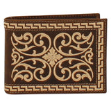 Nocona Cream Bifold Embroidered Brown Accessories Wallet