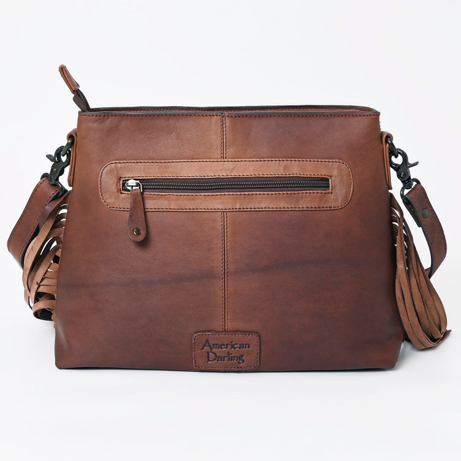 American Darling Crossbody Hand Tooled Hair-On Genuine Leather Women Bag Western Handbag Purse