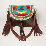 American Darling ADBGZ616A Messenger Hand Tooled Saddle Blanket Hair On Genuine Leather Women Bag Western Handbag Purse