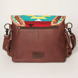 American Darling Messenger Hand Tooled Saddle Blanket Hair On Genuine Leather Women Bag Western Handbag Purse