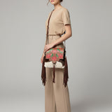 American Darling Cross Body II Hand Tooled Hair On Genuine Leather Women Bag Western Handbag Purse