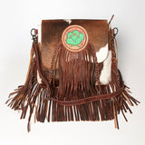 American Darling ADBGZ618 Messenger Hand Tooled Hair-On Genuine Leather Women Bag Western Handbag Purse