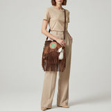 American Darling Messenger Hand Tooled Hair-On Genuine Leather Women Bag Western Handbag Purse