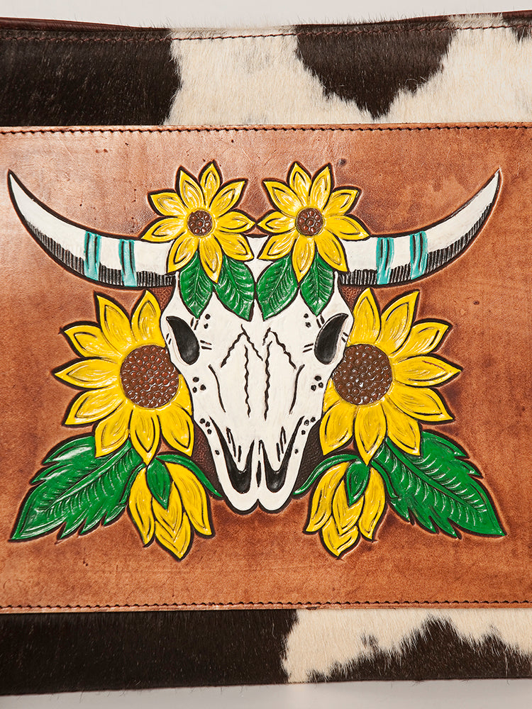 American Darling Crossbody Hand Tooled Hair-On Genuine Leather Women Bag Western Handbag Purse