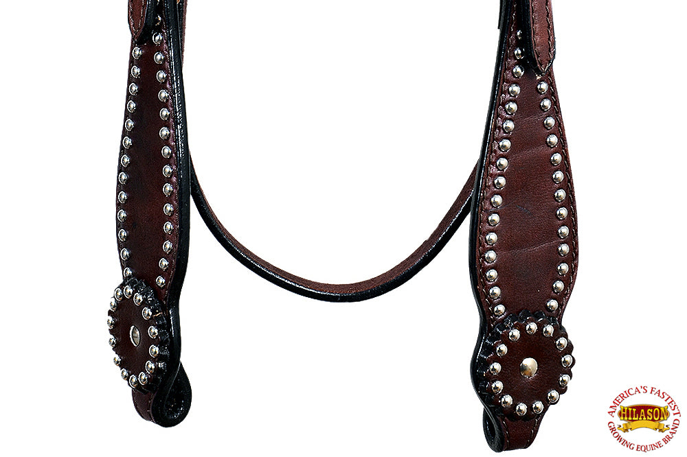 Hilason Western Horse Headstall American Leather Brown