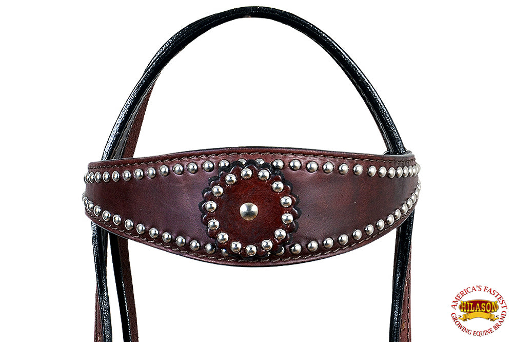 Hilason Western Horse Headstall American Leather Brown