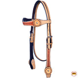 HILASON Western Horse Headstall Tack American Leather Tan | for Horses Headstalls