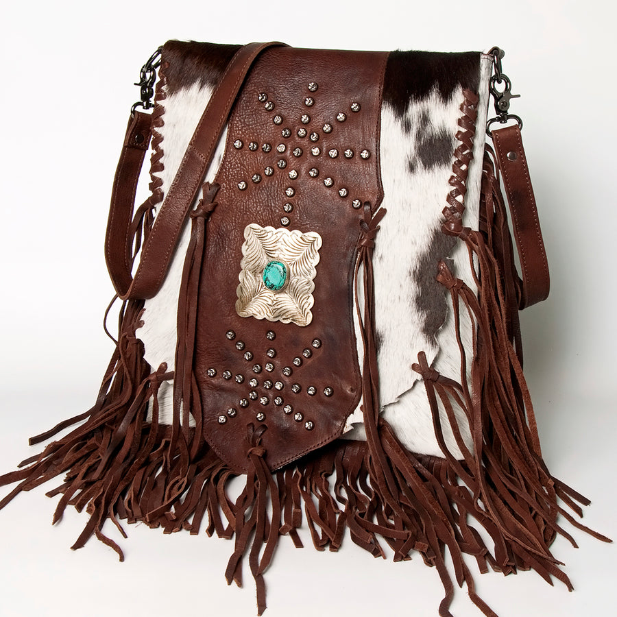 American Darling Messenger Hair on Genuine Leather Western Women Bag Handbag Purse - Uhorse