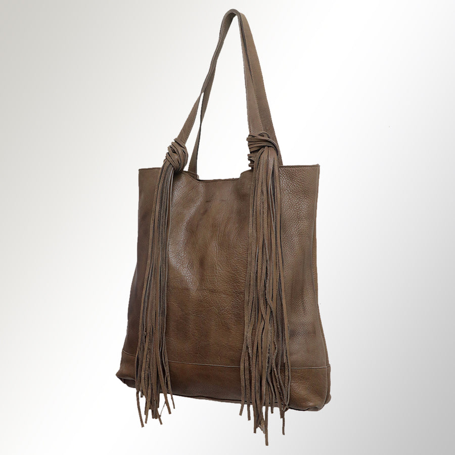 American Darling Western Leather Cross body Bag with Long Handcrafted Fringes - Uhorse