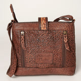 American Darling ADBGZ298B Cross Body I Hand Tooled Hair On Genuine Leather Women Bag Western Handbag Purse