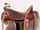 HILASON Western Horse Wade Saddle American Leather Trail Barrel Racing Hilason Antique Brown | Hand Tooled