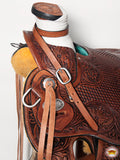 HILASON Western Horse Wade Saddle American Leather Trail Barrel Racing Hilason Antique Brown | Hand Tooled