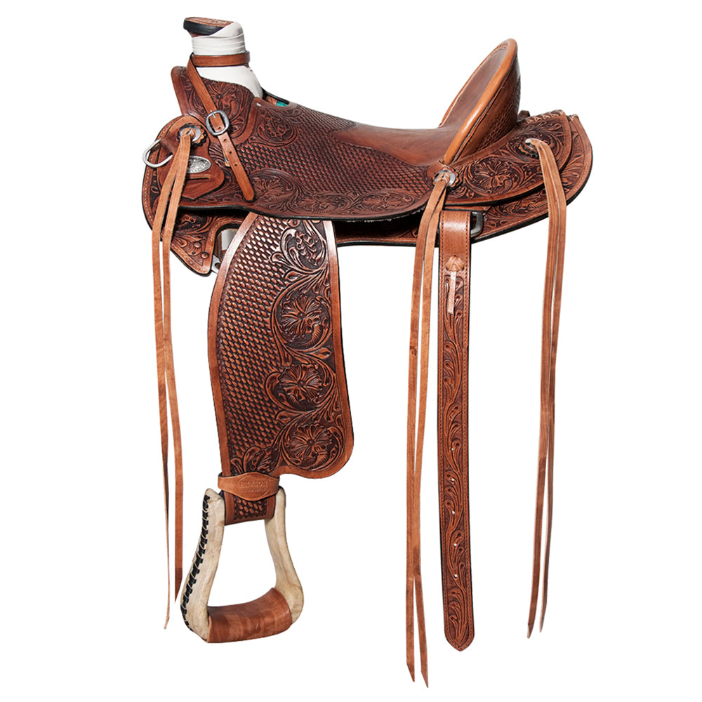 Hilason Western American Leather Trail Barrel Racing Horse Saddle 15