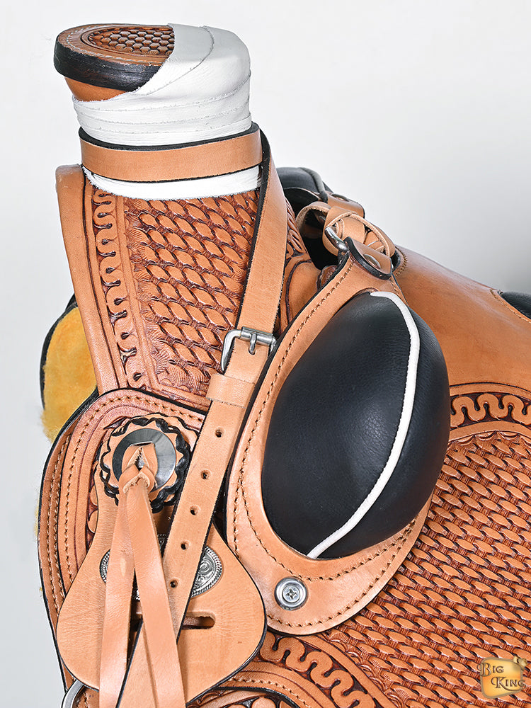 HILASON Western Horse Saddle American Leather Wade Ranch Roping Light Antique Tan | Hand Tooled & For Horses