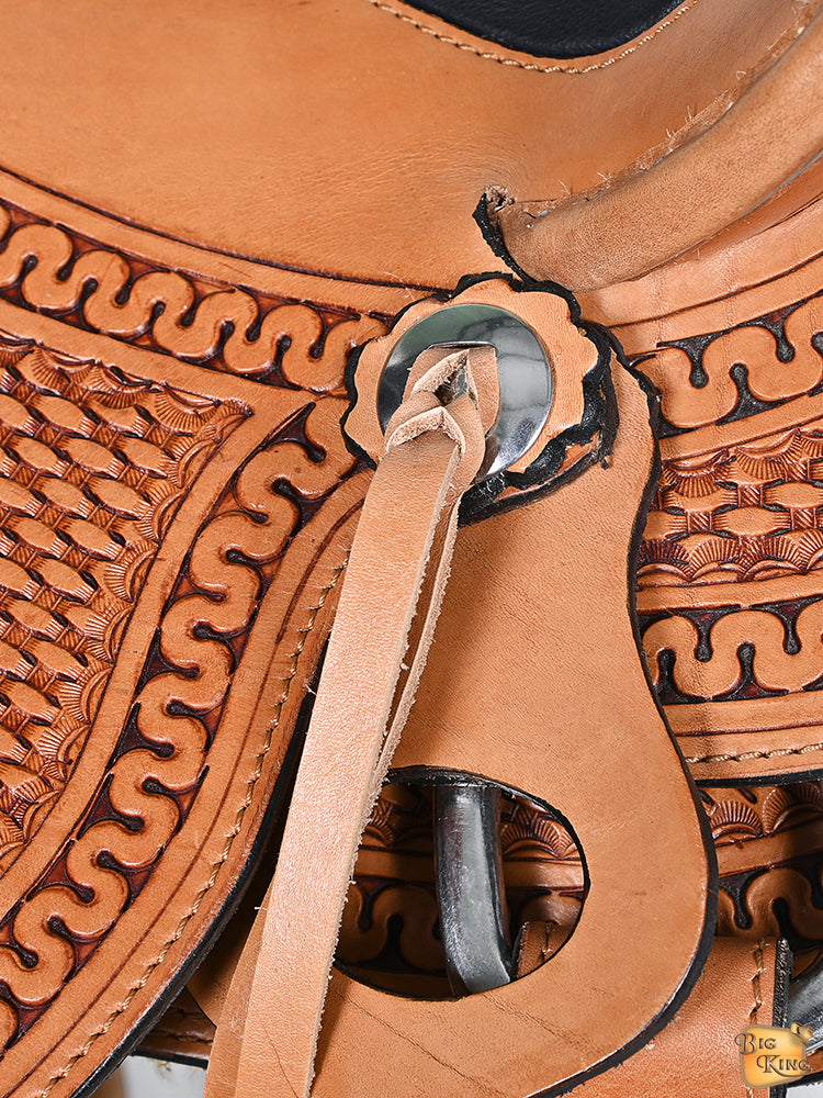 HILASON Western Horse Saddle American Leather Wade Ranch Roping Light Antique Tan | Hand Tooled & For Horses