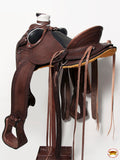 HILASON Western Horse Wade Saddle American Leather Ranch Roping Dark Brown | Hand Tooled | Horse Saddle | Western Saddle | Wade & Roping Saddle | Horse Leather Saddle | Saddle For Horses