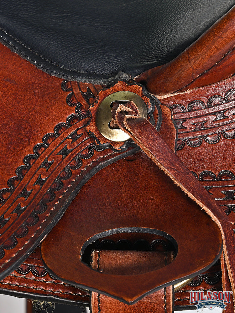 HILASON Western Horse Wade Saddle American Leather Ranch Roping Dark Brown | Hand Tooled & For Horses