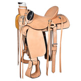 15 In W. H. Saddle American Leather Wade Ranch Roping Tan Hilason – by Hilason – Cowboy and equestrian accessories