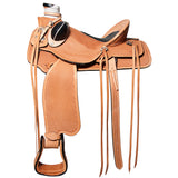 15 In Western Horse Saddle American Leather Wade Ranch Roping Basketweave Tan Hilason