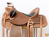 Western Horse Saddle American Leather Wade Ranch Roping Basketweave Brown Hilason