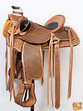 HILASON Western Horse Saddle American Leather Wade Ranch Roping Basketweave Brown | Hand Tooled | Horse Saddle | Western Saddle | Wade & Roping Saddle | Horse Leather Saddle | Saddle For Horses
