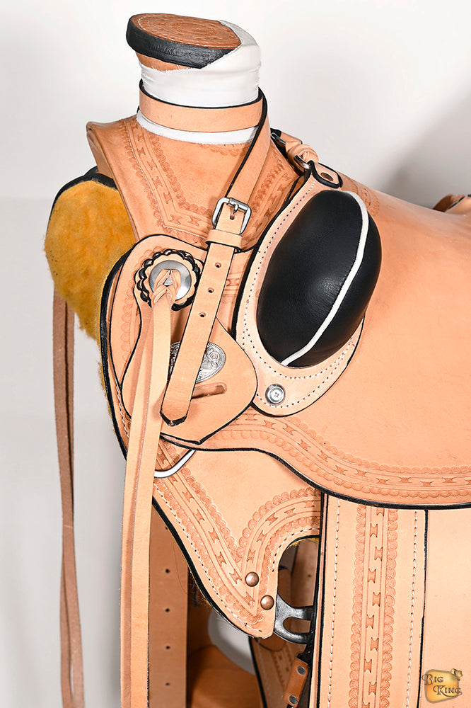 HILASON Western Horse Saddle American Leather Wade Ranch Roping Tan | Hand Tooled & For Horses