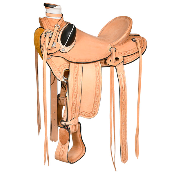 Western Horse Saddle American Leather Wade Ranch Roping Tan Hilason - Uhorse