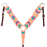 Hilason Horse 100% Wool Breast Collar Hand Woven Off White Western Tack with Leather Straps