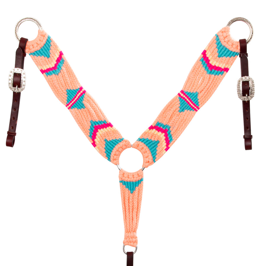 Hilason Horse 100% Wool Breast Collar Hand Woven Coral - Uhorse
