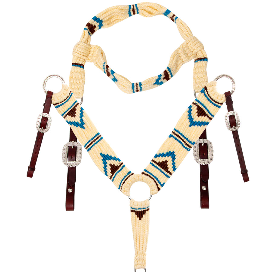 Hilason Horse 100% Wool Headstall Breast Collar Tack Woven Off White - Uhorse