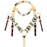 Hilason Horse 100% Wool Headstall Breast Collar Tack Woven Off White