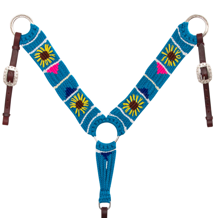 Hilason Horse 100% Wool Breast Collar Hand Woven Blue - Uhorse