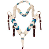 Hilason Horse 100% Wool Headstall Breast Collar Tack Woven Off White