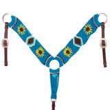 Hilason Horse 100% Wool Breast Collar Hand Woven Off White Western Tack with Leather Straps