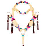 Hilason Horse 100% Wool Headstall Breast Collar Tack Woven Off White