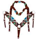 Hilason Horse 100% Wool Headstall Breast Collar Tack Woven Brown - Uhorse