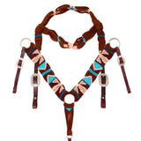 Hilason Horse 100% Wool Headstall Breast Collar Tack Woven Off White